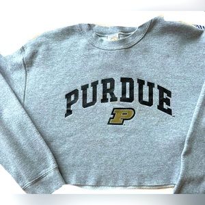 Vintage Purdue University Women’s Long Sleeve Crop Top